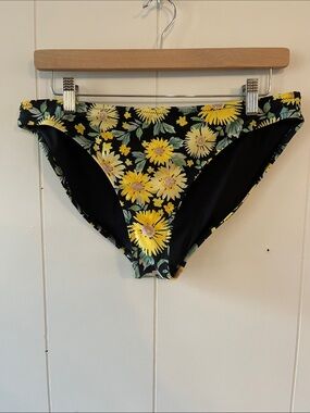 Old Navy Black Bikini Bottoms with Yellow Sunflower Print